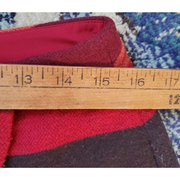 Ann Taylor LOFT Pink Red Orange Brown Striped Wrap Skirt Sz 6 Southwest Mod - Picture 4 of 9